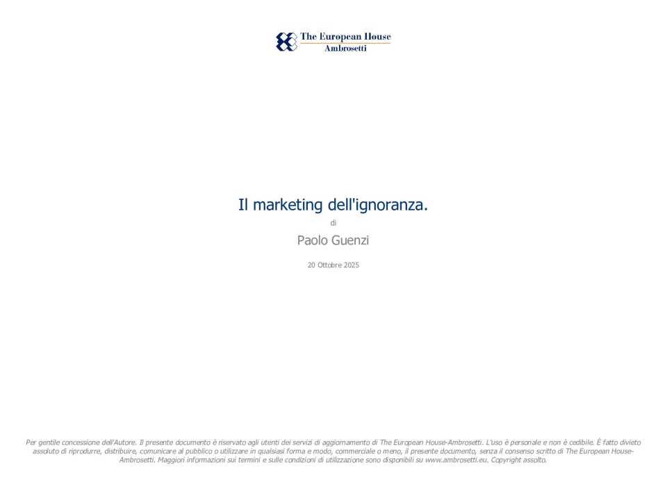 Il marketing dell'ignoranza.